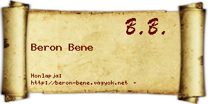 Beron Bene névjegykártya